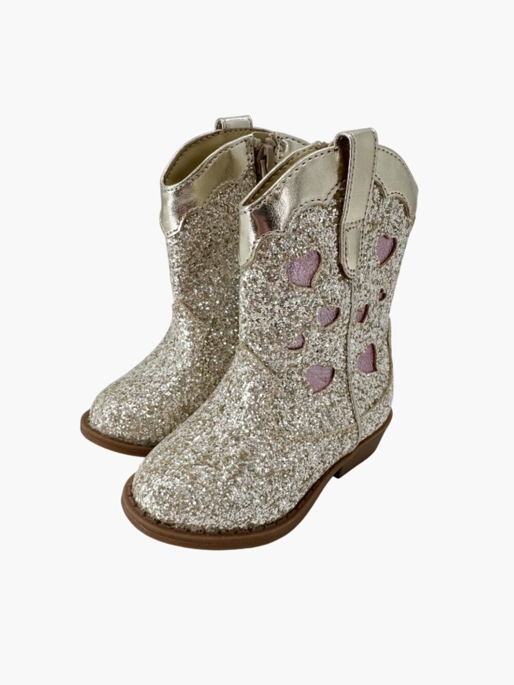 NEW  Cat & Jack Toddler Dallas Glitter Western Boots - Gold - Size 5